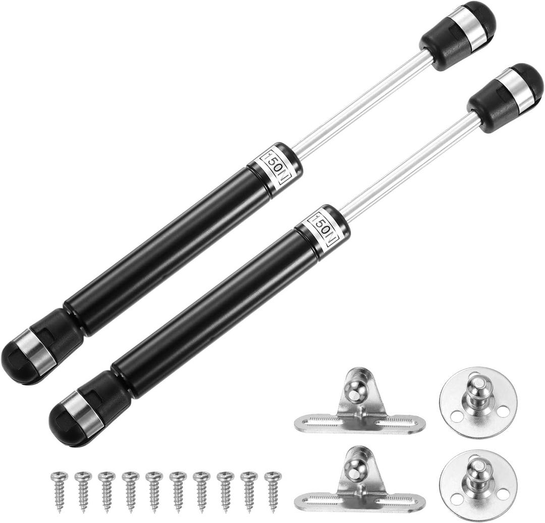 uxcell 8 Inch 150N/33lb Gas Shock Strut Lift Support, Gas Spring for RV, Bed Floor, Hatch Door, TV Cabinet, Box Lid (Black, Set of 2)