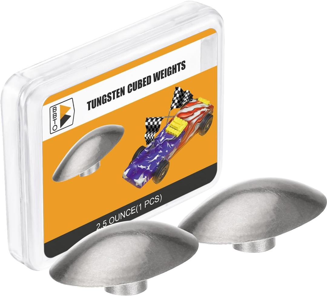 BBTO 2 Pcs 3.5 Ounce Tungsten Canopy Weight Incremental Car Canopy Weights Compatible with Pinewood Derby Car(Silver)