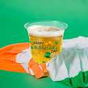 WorldBazaar St. Patrick's Day Disposable Cups 100 pcs Green Shamrock Plastic Drink Cups for Beverages Lucky Irish St. Paddy's Day Party Supplies 12 oz