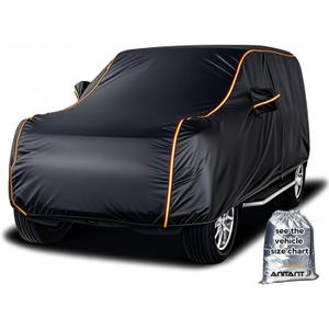 Lightweight Car Cover Waterproof All Weather Winter Snow SUV Covers Full Exterior Cover Fit SUV Toyota Highlander Honda Pilot BMW X5 Under 201" (Size 10: SUV 3 (191" To 200"), Black(Air Pro))