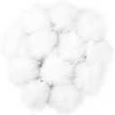 12 Pieces Christmas White Faux Fur Pom Pom Balls Fur Fluffy Pompom Ball with Elastic Loop for Hats Shoes Scarves Gloves Scarves Bag Key Chain Charms Accessories(White)