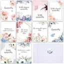 ZOIIWA 150 Pieces Bulk Sympathy Card with Envelopes Flower Sympathy Thank You Cards With Greetings Inside Floral Funeral Thank You Bereavement Condolences Cards