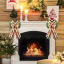 JarThenaAMCS Christmas Wired Edge Ribbons 20 Yard Nutcracker Wrapping Ribbon Xmas Decorative Fabric Ribbon for Wreath Bow Making DIY Crafts Supplies, 2 Rolls