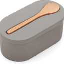 Fox Run 11725 Cement Double Salt Cellar with Spoon, 3 x 3.5 x 6.25 inches, Gray