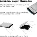 Missfive Premium Folding Foldable Reading Glasses for Men Women Blue Light Blocking, Super-Thin Portable Travel Pocket Readers with Durable Metal Case, Clear Frame, 1.5x