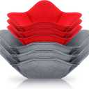 Patelai 6 Pieces 2 Sizes Microwave Bowl Holders Large and Small Bowl Holder Sponge and Microfiber Kitchenware Cozy for Hot Food Soup Warmer Home Kitchen