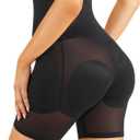 Irisnaya Women Shapewear Control Panties Body Shaper Butt Lifter Padded Hip Enhancer Seamless Underwear Hi- Waist Short (Medium, Black)
