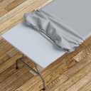 Sorfey Tablecloth -Fitted with Elastic, Vinyl with Flannel Back, Fits for Table 30"x 72" Rectangle,Water Proof, Easy to Clean, Solid Grey Design