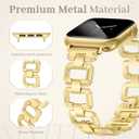 JR.DM Gold Watch Band for Women Compatible with Apple Watch 38mm 40mm 41mm 42mm 44mm 45mm 46mm 49mm Dainty Dressy Bracelet Designer Metal Chain Strap for iWatch Series 11/10/9/8/7/6/5/4/SE/3/2/1 Ultra