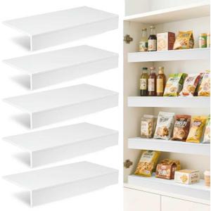 5 Pcs PVC Wire Rack Covers for Removable Closet Decoration, Wire Rack Covers Pantry Shelves Suitable for Bathroom Kitchen Shelving Organization- 24 x 12 Inch(White)