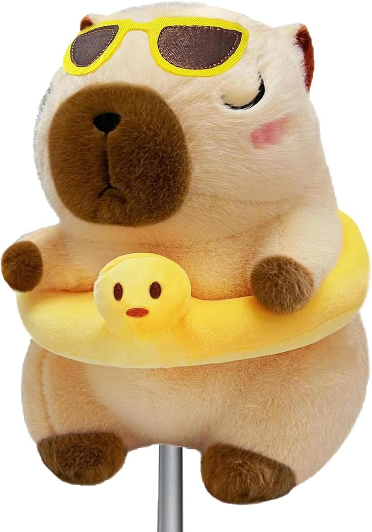 Swimming Ring Capybara Golf Club Head Cover, Small Size Fits Hybird and Irons, Large Size Fits Standard 460cc Driver HeadGolf Driver Headcover Funny Plush Animals,