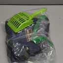 HiCaptain Portable Travel Litter Box, Foldable Cat Litter Box with Lid and Handle Standard Lightweight Collapsible Litter Carrier for Cat Travel(M,Black/Blue)