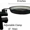 Railing/Fence/Pole Mount Bird Feeder 8" Metal Mesh Birdseed Tray for Deck/Balcony/Porch Wildbird Feeding Large Clamp(3" Max) Platform Wild Bird Feeder
