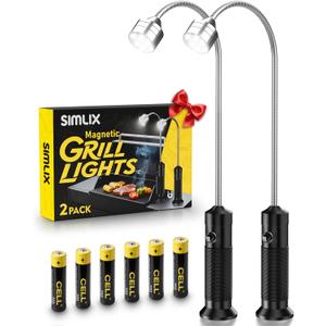Grill Light Gifts for Men: 2 Pack LED Barbecue Lights for Outdoor Grill, Unique Grilling Gifts for Dad Husband Mens Gifts for Valentines Day, Smoker Grilling Accessories for Night BBQ