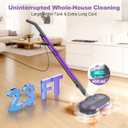 Scrubbing Steam Mop with Rotating Pads,All-in-One Spin Steam Cleaner for Floor Cleaning,Large Tank,23FT Cord, LED Headlights,Reusable Pads & Self-Standing,Safe for Hard Floor/Laminate/Marble (Violet)