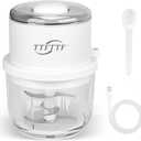 Electric Garlic Chopper, 350ML Glass Bowl Mini Food Processor, Portable Veggie Chopper Onion Garlic Grinder, Wireless Blender for Ginger, Chili, Fruit, Meat, Etc