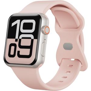 Patented Sport Silicone Band Compatible with Apple Watch Bands 40mm 38mm 41mm 42mm 44mm 45mm 46mm 49mm Women Men, Soft Waterproof Sport Strap for iWatch Bands Series 11 10 9 8 7 6 5 4 3 2 1 SE Ultra