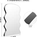 Rectangle Wavy Mirror for Bathroom, 20"x28" Black Scalloped Vanity Mirror for Over Sink, Modern Irregular Wall Mirror Decorative for Bedroom Living Room Entryway