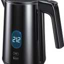 Electric Kettle 1.0L 1200W, 7 Temp Settings, 4H Keep-Warm, Fast-Boil Stainless Steel Electric Tea Kettle, 120V Water Boiler with Auto-Shut Off, Cool Touch PP Exterior for Home Office, Black