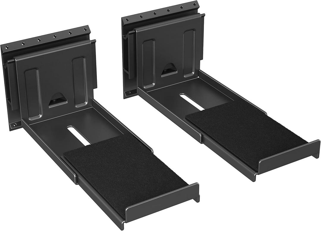 USX MOUNT Studless Soundbar Wall Mount, Universal Drywall Sound Bar Wall Brackets, Works with Most Soundbars, Holds up to 22 Lbs, Depth Adjustable 4.13-6.3'', Removable and Lockable, Black