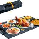 Food Warming Mat- Foldable Warming Mat for Food with Adjustable Temperature Control Time Moders Locking Function Electric Warming Tray for Parties,Home,Travel,Buffet Dark Blue