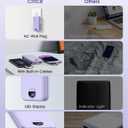 Portable Charger, 10000mAh PD20W USB C Fast Charging Power Bank with Built-in Cables and AC Wall Plug, Smart LED Display Travel Essentials Battery Pack Compatible with iPhone, iPad, Samsung etc Purple