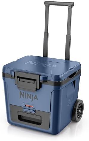 Ninja | Cooler | FrostVault 30QT Cooler with Wheels | Insulated with Temp Dry Storage Drawer | Keeps Ice Cold for Days | for The Beach, Camping, Picnics & More | Lakeshore Blue | FB230BL