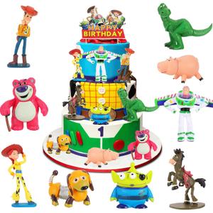 9Pack Story Action Figures Toys with Cake topper, Cartoon Figures Cupcake Toppers for Birthday Party Cake Decorations