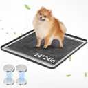 Mora Pets Pee Pad Holder with Magnets 24 x 24 Inch Raised Edge Silicone Training Mat Indoor Dog Potty Tray Non-Slip Easy Cleaning