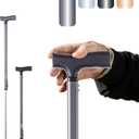 Walking Cane, Folding Cane, Portable Aluminium Alloy Frosted Anti‑Skid Elderly Walking Stick Multifunction Folding Ultralight Tbr