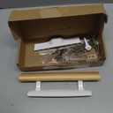 TPard Sliding Glass Patio Door Handle Set with Key Cylinder & Mortise Lock, 3-15/16" Hole Spacing, White/Oak