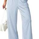 EVALESS Women's Striped Pants Spring Summer 2026 Comfy Pajama Pants High Waist Wide Leg Lounge Pants Lightweight PJ Bottoms, M