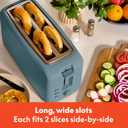 bella 4 Slice Slim Toaster, Fits-anywhere Kitchenware, 6 Setting Shade Control with Reheat & Cancel Buttons, Fits Sourdough, 10 Long Slot, Anti Jam & Auto Shutoff, 900 Watt, Surf