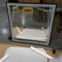 LOAAO 32"X32" LED Bathroom Mirror Black Framed, Anti-Fog, Dimmable, Lighted Bathroom Vanity Mirror for Wall, Memory Function, Tempered Glass