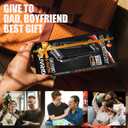 Carabiner Multitool with Pocket Knives, EDC Carabiners, Serrated Knife, Rope Cutter, Screwdriver, Can Bottle Opener, Ruler, Folding Knife for Camping Hiking, Gifts for Men (Orange)