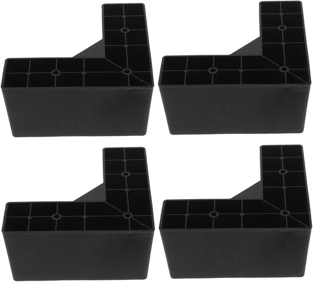 3 Inch L-Shaped Furniture Legs Replacement, 4PCS 7.5cm Height Couch Feet with 12 Screws, Plastic Sofa Risers, Furniture Raisers Leg Extenderfor Sectional Risers, Enhanced Couch, Dresser and Bed