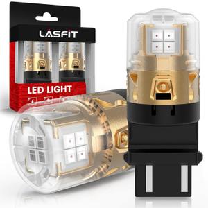 LASFIT 3157 LED Brake Light Bulb, 3057 3156 3157 LED Bulb Red, 4000LM Super Bright 3056 4057 4157 3457 for Automotive Tail Brake Lights, Stop Parking Light, Not for Trucks (2-Pack)
