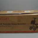 All Terrain Knee Scooter for Adults, Foldable Rolling Knee Scooter with DIY Stickers & Shock Absorber, Steerable Knee Walker for Broken Foot, Ankle Injuries & Surgery, Better Crutch Alternative (Cool Black)