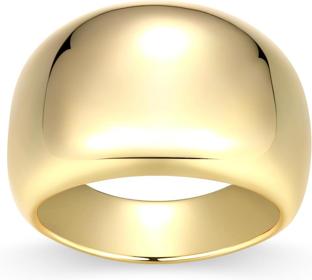 Amazon Essentials (Demi's Pick) Women's Dome Band Ring, Gold Plated