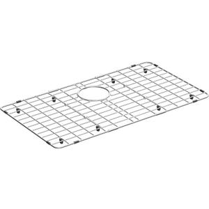 Large Sink Protector for Kitchen, Metal Sink Bottom Grid with 28-3/4" X 15-3/4",Stainless Steel Kitchen Sink Grate with Rear Drain Hole, Kitchen Sink Rack with Strainer for Single Bowl
