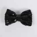 3 x 3Inch Glitter Fashion Bow Hairpin Sparkling Black Sequins Bow Hair Clip Barrettes for little Baby Toddler Girls,Teens, Kids Children Cute Halloween Costume Dress up Accessories