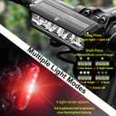 Bike Light Set for Night Riding,Bright Rechargeable Bicycle Headlight Set High Beam Low Beam,USB LED Bicycle Light,Waterproof Bike Headlight and Taillight for Adult Kid Mountain