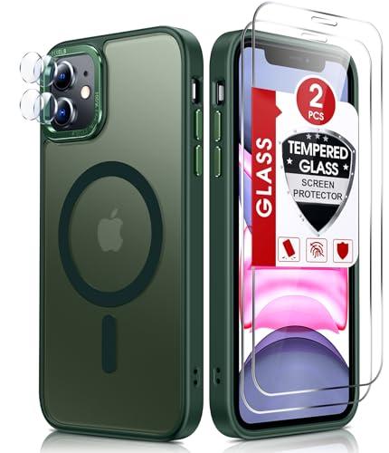 LeYi for iPhone-11 Phone Case: [Compatible with Magsafe] i Phone iphone11 Funda para Magnetic Cover Women Man Rugged Military Grade Protective Slim ipone 11case, Forest Green