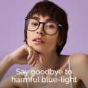 Gaoye Blue Light Blocking Glasses, Retro Round Eyewear Frame Anti Eyestrain Computer Glasses for Women Men - GY1688 (Light Black Frame/Transparent Lens)