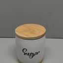 LEETOYI Ceramic Food Storage Containers with Lid,Modern Farmhouse Kitchen Decor, Countertop Food Storage Caddy Organizer, 33oz (Labeled Sugar)