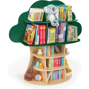 Monlurd 100% Birch Tree Bookshelf for Kids  Wooden Book Shelf for Nursery, Playroom & Daycare, Fits Oversized Picture & Board Books, Ideal Toddler Furniture for Early Learning