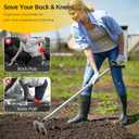 Hand Rake Long Handle - 74" Cultivator Weeding Rakes for Lifts Out Deep-Rooted Grass, 3-Tine Claw Rakes Heavy Duty Carbon Steel with D Grip for Digging Potato,Carrots,Loosens Soil