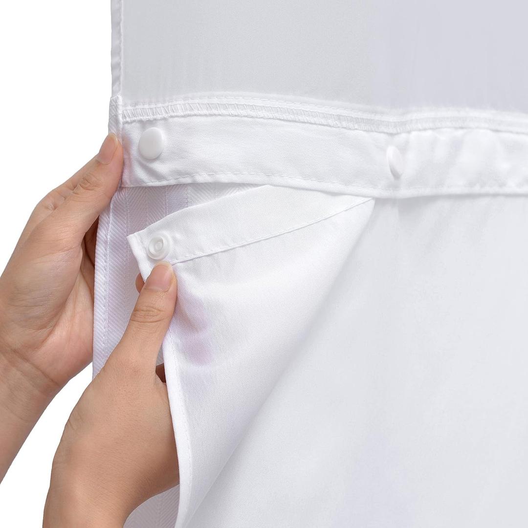 Conbo Mio 1 Pack Hotel Fabric Snap in Shower Curtain Liner Replacement Removable Water Repellent Liner for Bathroom Shower Curtain Liner 70W X 54H(70Wx54H (for 71(W) x74(H) Shower Curtain))