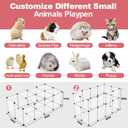 24 Panels Portable Small Animals Playpen,48"x 24"x 28" Transparent Pet Playpen,Portable Plastic Enclosure,Puppy Play Pen for Indoors Outdoor Pet Fence for Guinea Pigs,Bunny,Ferrets,Hamsters,Hedgehogs