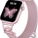 Zedoli Milanese Loop Compatible with Apple Watch Bands 40mm 41mm 38mm 42mm 44mm 45mm 46mm Series 10 9 8 7 6 5 4 3 2 1 SE for Women, Magnetic Stainless Steel Strap with DC-Shape Clasp for iWatch Band (38/40/41/42mm(Series 10)